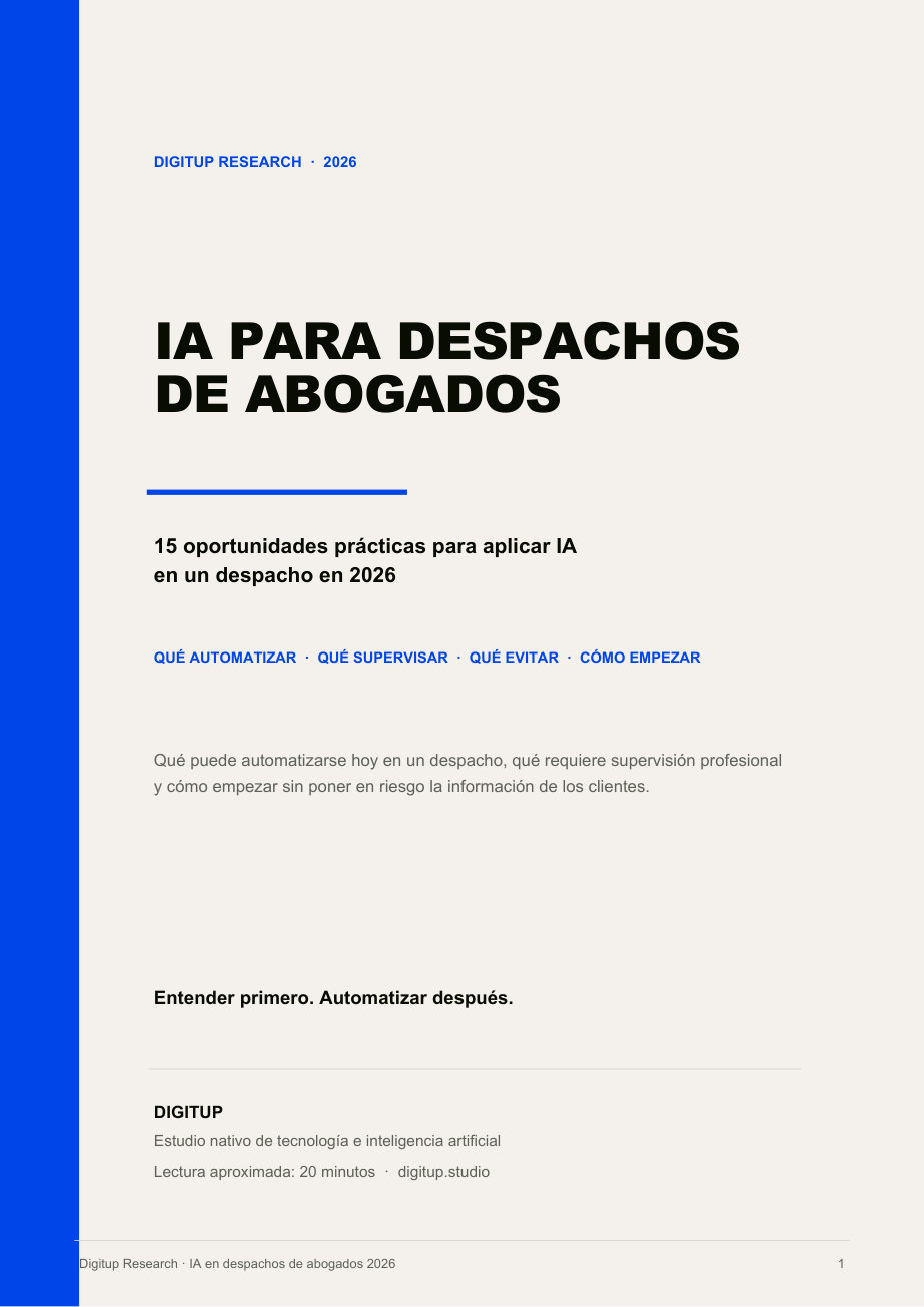 Portada del informe IA para despachos de abogados: 15 oportunidades prácticas en 2026